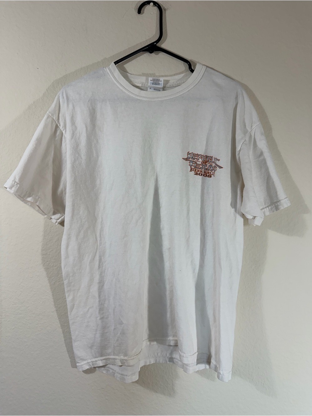 Republic of Texas Biker Rally 2008 Austin Graphic T-Shirt White Large